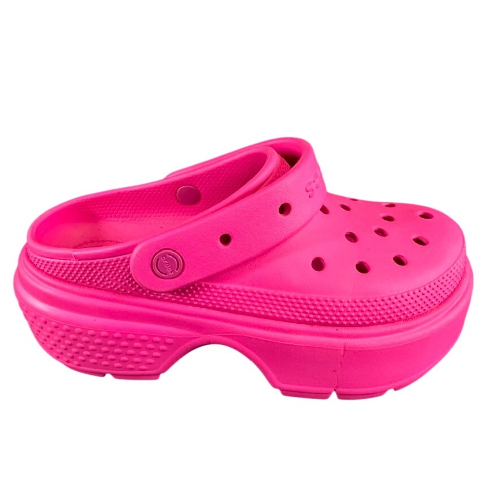 Crocs Classic Bae Clog Electric Pink Platform Sandals Womens 9 Mens 7 206302-6QQ